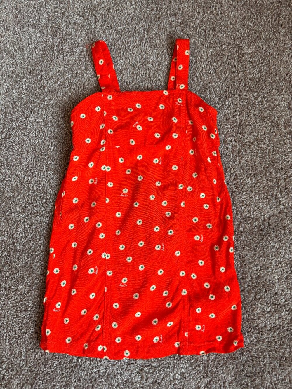 Levi's Toddler Girl Floral Apron Dress Red Daisy Print Size 4/4T